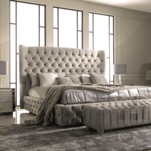 High End Italian Velvet Winged Designer Bed