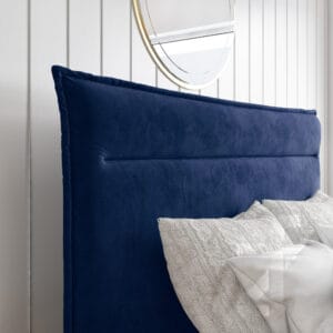 Maddox Velvet bed with Cushioned Headboard