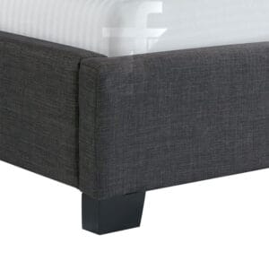 Charcoal upholstered bed