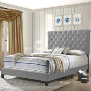 Elegant Crystal Button Tufted Bed