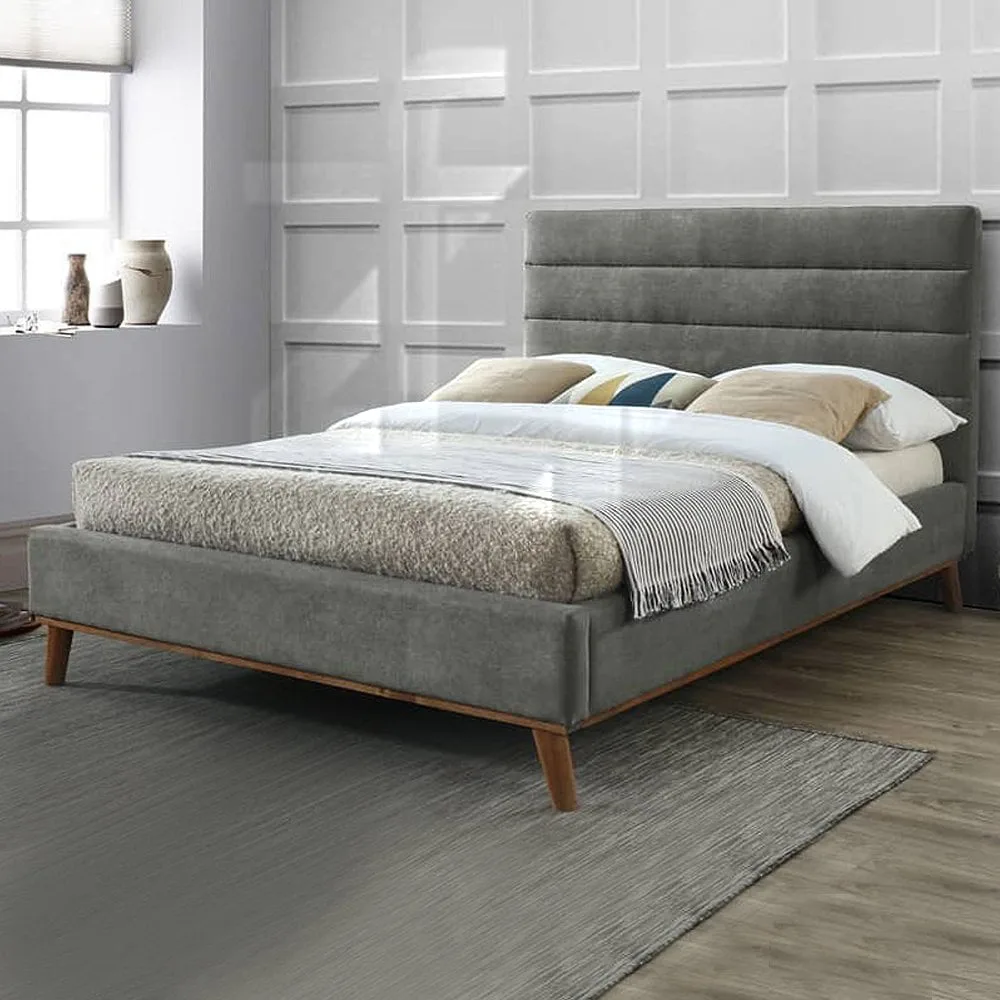 light grey bed