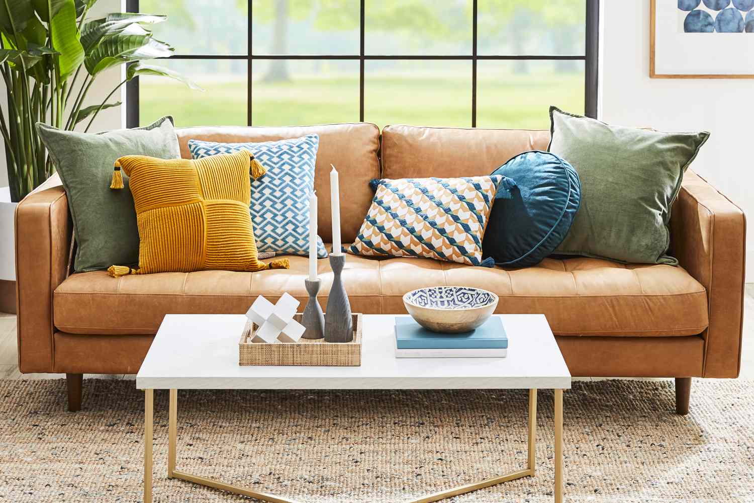 cushions on sofa