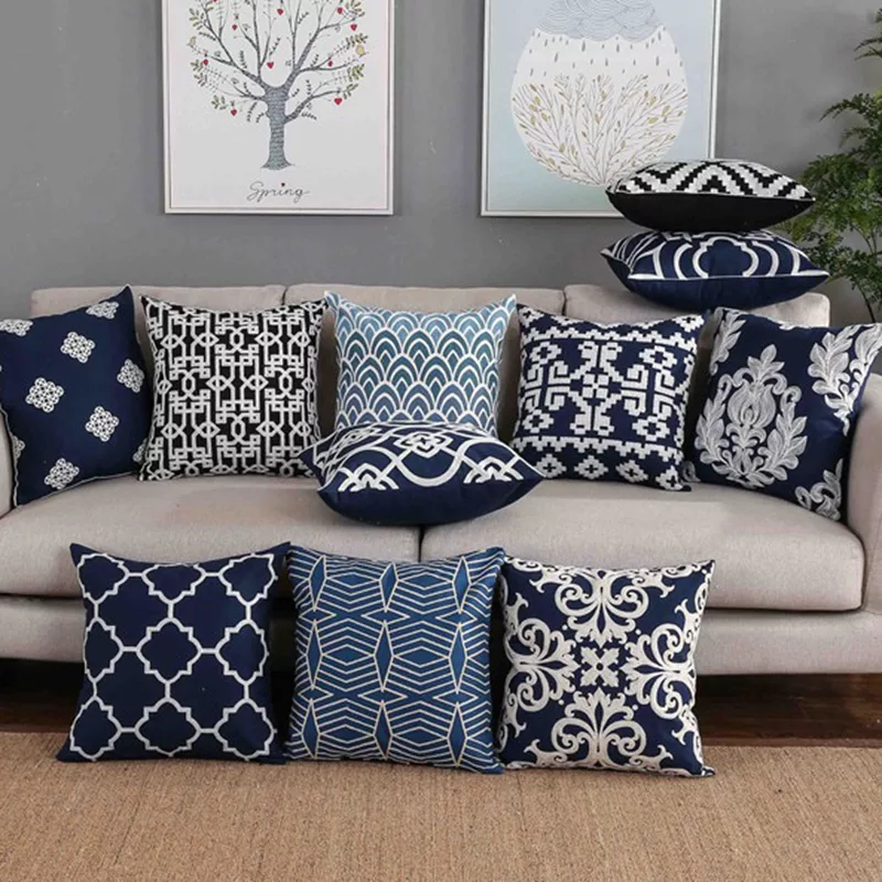 cushions on sofa