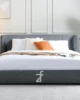 Serafina king bed grey in UAE – Zohaib Furniture