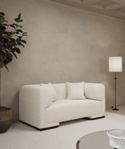 Breanna Off White Bouclé Sofa