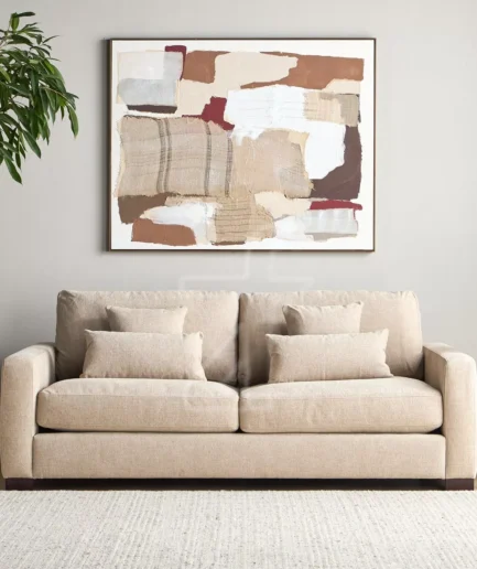 Elegant Modern Beige Fabric Sofa