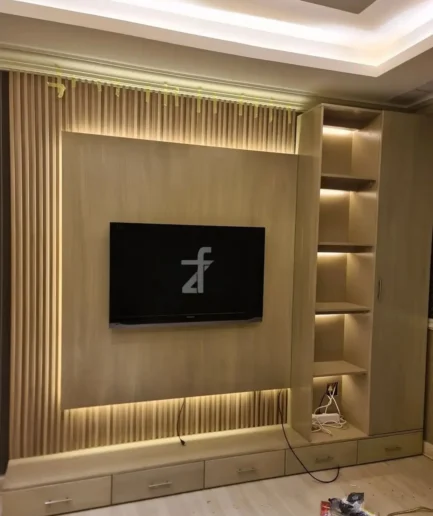 TV unit and wall panel combo