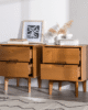 Mid-Century Solid Wood 2-Drawer Nightstand in UAE – Zohaib Furniture