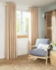 Natural Linen Look Lined Eyelet Curtains in UAE – Zohaib Furniture