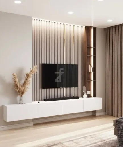 TV unit and wall panel combo