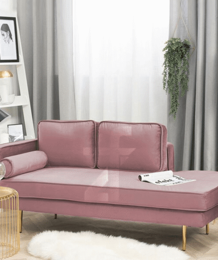 Right Hand Velvet Chaise Lounge