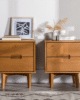 Mid-Century Solid Wood 2-Drawer Nightstand in UAE – Zohaib Furniture