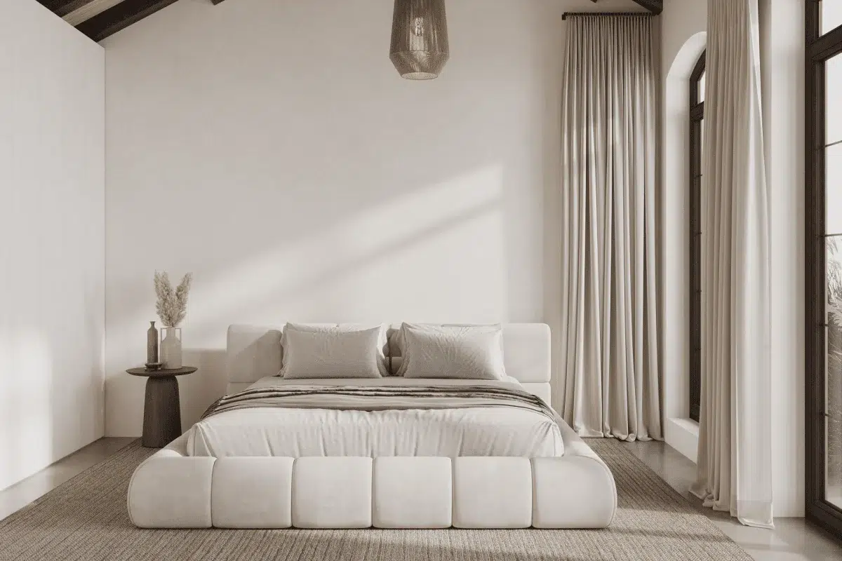 Mirela Off White Upholstered Platform Bed-2.webp Mirela Off White Upholstered Platform Bed