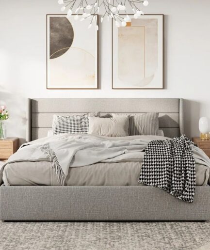 Cascia Hydraulic Lift Upholstered Bed