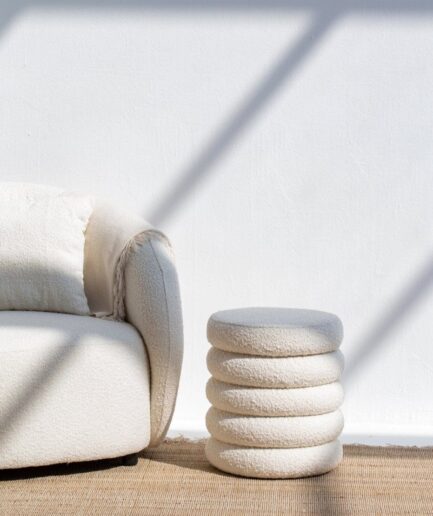 Sevil Layers Storage Boucle Pouf Ottoman