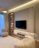 Luxury Backlit TV Wall Unit with Display Shelves in UAE – Zohaib Furniture