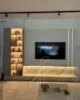 Luxury Backlit TV Wall Unit with Display Shelves in UAE – Zohaib Furniture