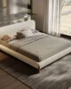 Modern White Boucle Platform Bed | Luxurious Bedroom Decore in UAE – Zohaib Furniture