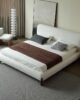 Modern White Boucle Platform Bed | Luxurious Bedroom Decore in UAE – Zohaib Furniture