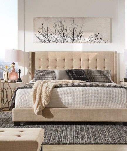 The Ultimate Bed Melina Tufted Linen Wingback