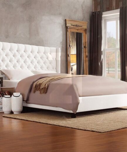 Luxurious Upholstered Wingback Bed
