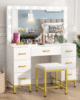 Vanity Large Makeup Dresser with LED Bulbs | Serenity Unleashed in UAE – Zohaib Furniture