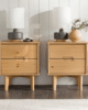 Mid-Century Solid Wood 2-Drawer Nightstand in UAE – Zohaib Furniture