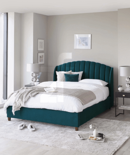 Noelle Dark Teal Velvet Bed