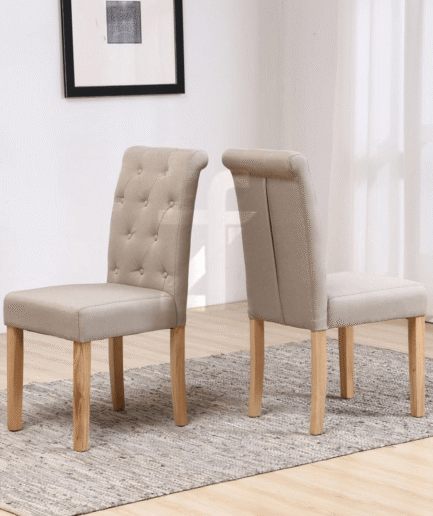 Neo Fabric Button Tufted Dining Chairs