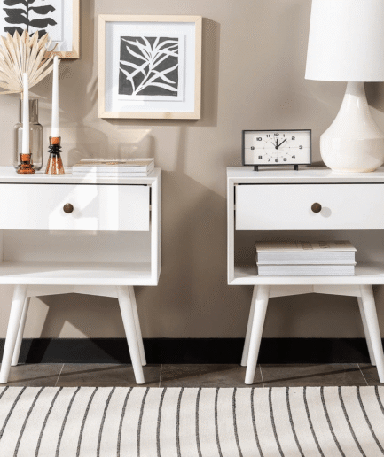 Solid Wood 1 Drawer Nightstand